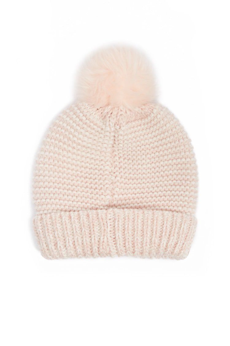 Keep girls' heads warm with this soft, warm pom beanie
